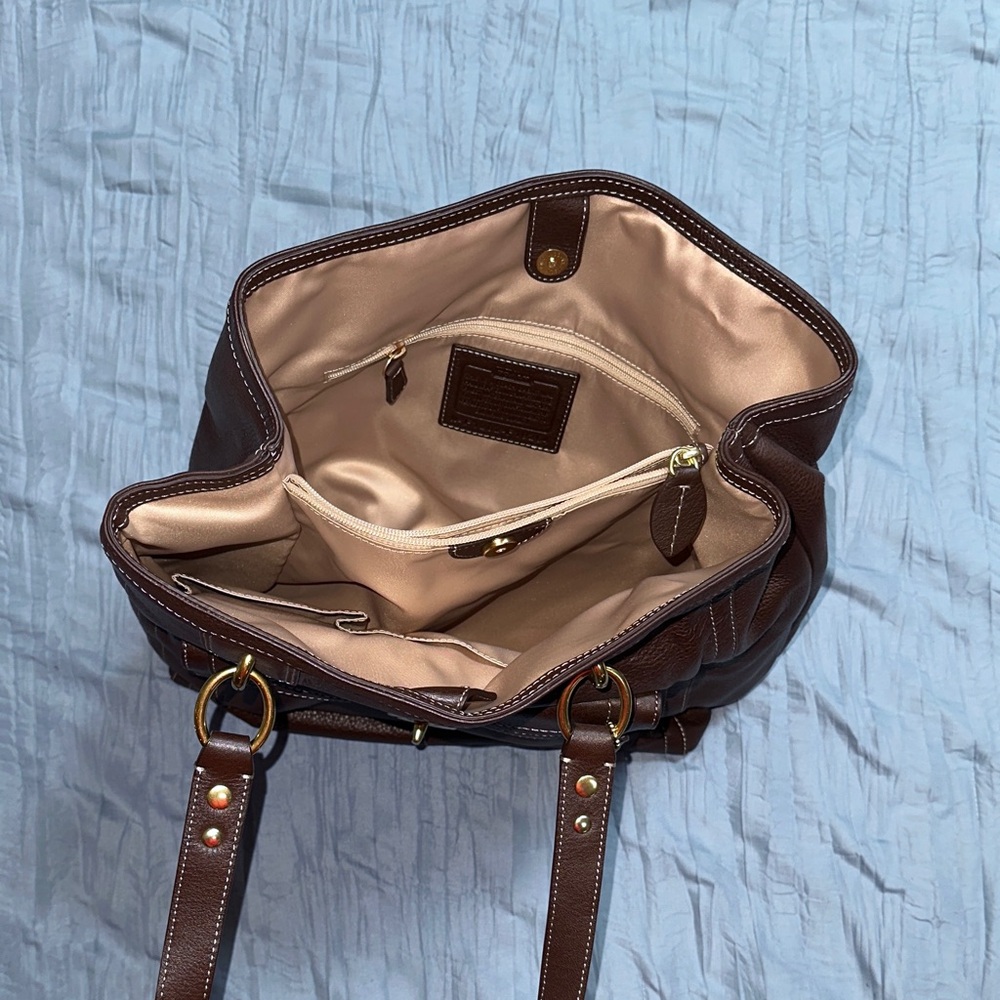 Coach Dark Brown Leather Shoulder Bag - Picture 5 of 8